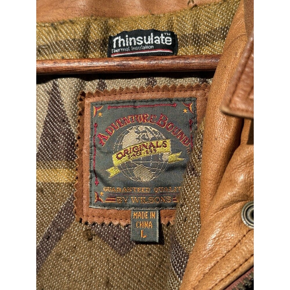 RARE -Vintage Y2K Wilson’s Leather Faux Fur Jacket Southwestern 3M Sz L - Picture 2 of 9